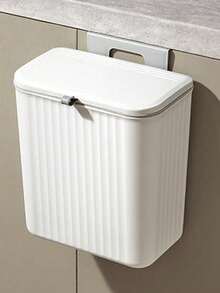 1pc Wall-Mounted Trash Can, Suitable For Home Living Room And Kitchen, Flip Lid Hanging Design, Can Be Hung On Cabinet Door, Household Essential, College Dorm Must-Have - Trash Can - View 12