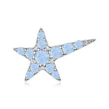 Bamoer 1pc Anting Tunggal Bintang Opal Perak Sterling 925 dengan Sekrup Belakang, Perhiasan Telinga Piercing Helix Kristal Bulan dan Bintang Surgawi untuk Wanita, Termasuk Kotak Hadiah - Perak - View 13