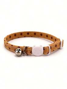 1 buah/2 buah/3 buah Kalung Kucing Polkadot dengan Lonceng, Kalung Leher yang Dapat Diatur untuk Kucing - MultiWarna - View 14