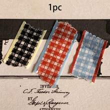 1pc Plaid Washi Tape Roll For Scrapbooking And Collage Decoration - Multicolor - View 6