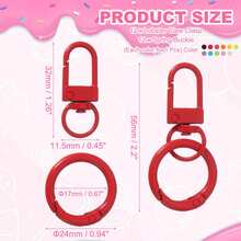 8pcs New Macaron Color Painted Door Buckle Spring Clip Keychain Pendant Creative Colorful Ring Bag Accessory (Random Color) - Multi-color - View 4