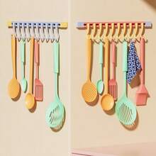 1pc Dopamine Kitchen Cabinet Door Sliding Hook, Sliding Rail Hook Strip, No-Drill Wall-Mounted Storage Rack, Long Hook Over Door Hanging Organizer For Kitchen Bathroom Entryway, Space-Saving Multipurpose, Laundry Closet Dorm, Hats Scarves - View 8