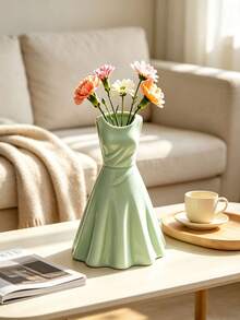 Dress-Shaped Window Sill Flower Pot, Elegant Large Skirt Design, Can Hold Fresh Flowers, Dried Flowers, Also Serves As Desktop Storage Container, Suitable For Living Room, Bedroom, Window Sill Decoration - Multicolor - View 6