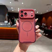 Versatile 2nd Gen Magnetic 2-In-1 Phone Case Compatible With 18 Pro Max, New Fashion 17 Pro Max Minimalist Premium Protective Shell - Red - View 1