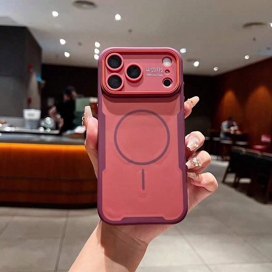 Versatile 2nd Gen Magnetic 2-In-1 Phone Case Compatible With 18 Pro Max, New Fashion 17 Pro Max Minimalist Premium Protective Shell - Red - View 1