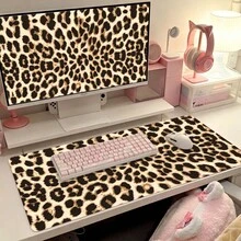 1 miếng thảm bàn làm việc cỡ cực lớn bằng da PU chống nước chống trượt chống trầy xước hai mặt dễ vệ sinh, tấm lót bàn phím chuột laptop họa tiết da báo, tấm bảo vệ mặt bàn cho văn phòng nhà ở chơi game học tập làm việc, phụ kiện máy tính - Xem 2