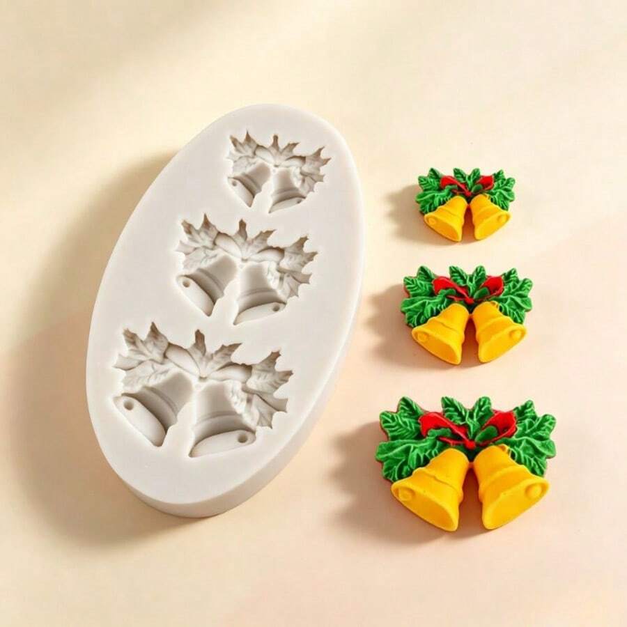 Christmas Bell Silicone Mold, Nonstick Candy Tray For Chocolate, Cake Decorating & DIY Soap Craft – Easy Release