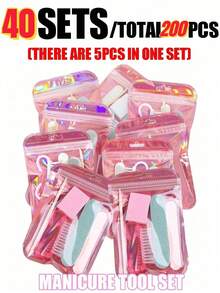 Manicure Tool Kit, Includes Mini Nail File, Buffing Pad, Odorless Polishing Stick And Acrylic Brush, Multi-Functional Nail Care, DIY Jewelry Polishing And Foot Cleaning Set - Multicolor - View 20