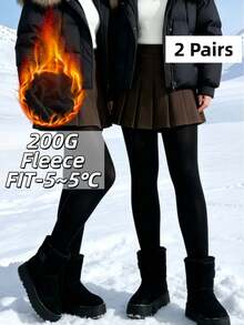 1/2pcs Women's Plus Size Autumn/Winter Tights, High Waist High Elasticity Warm Leggings, Comfortable For Daily Wear - Multicolor - View 11