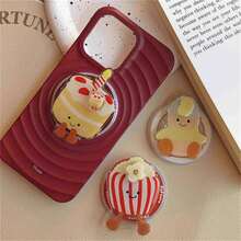 1pc Cute Fast Food Dessert Shape Magnetic Phone Grip, 360° Rotatable Cartoon Phone Ring Holder, Anti-Drop Universal Smartphone Back Stand, Kawaii Food Themed Phone Accessory - Multicolor - View 5