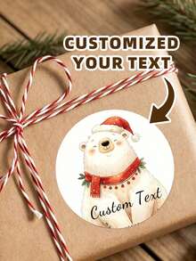 1/60/120pcs Customizable Christmas Round Stickers DIY Handmade Decorative Labels, Suitable For Storage Boxes, Storage Jars, Wardrobes, Drawers, File Cabinets Classification Labels, Ideal Gift For Colleagues, Family, Friends, Couples, Suitable For Christmas, Christmas Eve, Anniversary And Other Occasions - Multicolor 1 - View 2