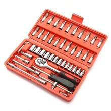 46pcs Socket Wrench Tool Set, Home Hardware Repair Kit, Car Motorcycle Bicycle Maintenance Hand Tools, Suitable For Garage, Workshop, Home DIY Repair - Multiple Styles - View 10