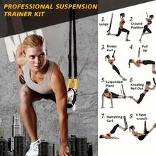 Suspension Trainer, Full Body Workout Adjustable Resistance Band, Pull-Up Assist Band, Door-Mounted Fitness Training Strap, Durable PP Material, Mixed Color Design, Suitable For Home And Outdoor Exercise, Gym Accessory - Multicolor - View 5