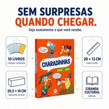 Box Livros Charadas Infantil 1000 Perguntas e Respostas Criativas Aprendizado Diversão - Multicolorido - Visão 10