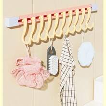1pc Dopamine Kitchen Cabinet Door Sliding Hook, Sliding Rail Hook Strip, No-Drill Wall-Mounted Storage Rack, Long Hook Over Door Hanging Organizer For Kitchen Bathroom Entryway, Space-Saving Multipurpose, Laundry Closet Dorm, Hats Scarves - View 3