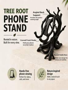 1PC Creative Tree Branch Design Phone Stand, Stable Hands-Free Desktop Phone Holder, Office Decor, Rustic Decoration, Phone Base, Home Desktop Ornament, Perfect Gift For Him/Her - Multicolor - View 3