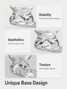 1pc Minimalist INS Style Mountain View Glass Cup, Fashionable Creative Transparent Beverage Water Coffee Modern Glass Cup, Suitable For Home, Water Bar, Restaurant, High Transparency Heat Resistant Glass Cup, Housewarming Gift - Multicolor - View 7