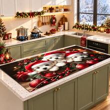 1pc Christmas Themed Printed Pattern Dish Drying Mat, Kitchen Countertop Bowl & Plate Rubber Bottom Drying Pad, Party Decoration, Super Absorbent Hidden Stain Dish Drying Mat, Soft Diatomaceous Earth With Rubber Backing Multi-Functional Kitchen Home Mat, Quick Dry Mat For Coffee Machine & Dish Rack, Kitchen Countertop Coffee Mat & Dish Drying Pad - LL LSD022 - View 4