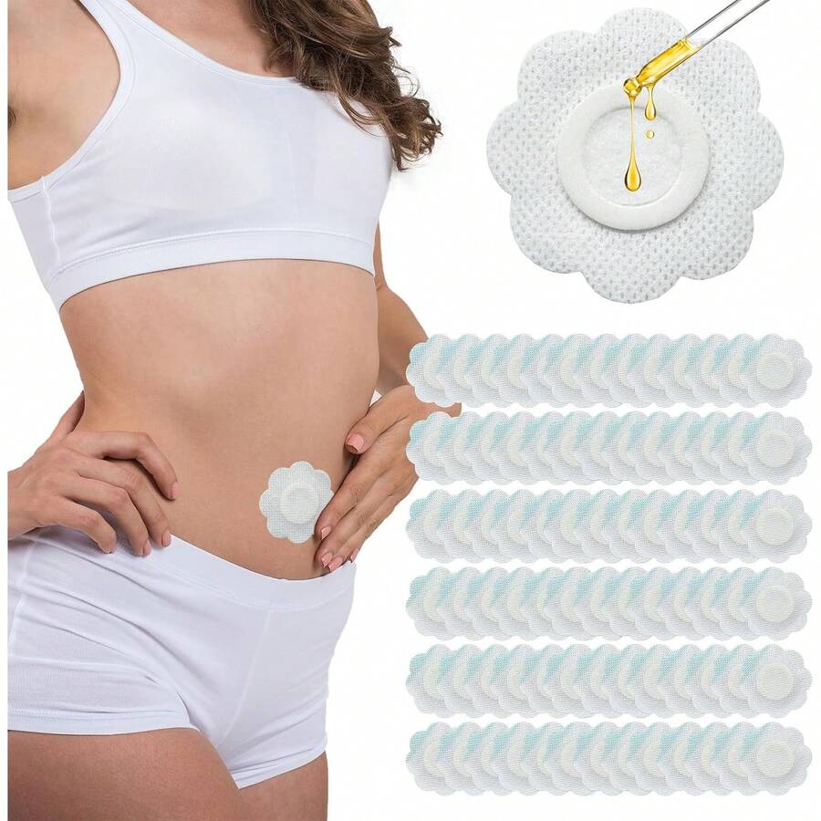 10/50/100/200pcs Disposable Castor Oil Patch, Convenient & Comfortable, Easy To Carry, Highly Absorbent, Suitable For All, Self-Adhesive Abdominal Patch, For Daily Use, Home, Travel - Various Styles - View 1