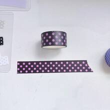Aesthetic Multi-Color Polka Dot Washi Tape Roll, Cute Dot Pattern Decorative Masking Tape, Removable Self-Adhesive Paper, Suitable For Diary, Notebook, Photo Album Decoration - A - View 12