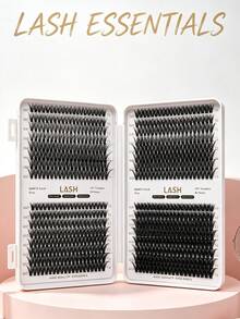 DIY Lash Cluster Book 640Pcs 30D 80D Mixed Density D Curl 10 16mm Mixed Length Individual Eyelash Clusters Home Eye Makeup Tool - D - View 5