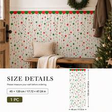 Christmas Half Wall Decal, Red & Green Stripe Peel And Stick Removable Wall Decor For Living Room, Bedroom & Entryway - Christmas - View 15