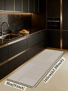 SANJIANGDI 1pc Light Brown Kitchen Mat With White Line Pattern, 3.5mm Soft Rubber Material, Absorbent And Easy To Clean. Suitable For Hallway, Bathroom, Living Room, Outdoor Door Mat And Toilet. All Year Round Use, Suitable For Various Holidays. - Multicolor - View 14