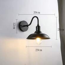 American Retro Loft Industrial Style Wall Lamp Shade For Villa, Courtyard, Outdoor Wall, Restaurant, Bar Decorative Lighting. Includes Shade And Base Only, No Cables - Slim Wall Sconce - View 10