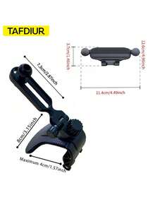 TAFDIUR 1pc ABS Material Black Clip-On Mirror/Textured Dual Panel Gravity Phone Car Mount Holder, Stable & Anti-Shake, Easy Installation, Suitable For Most Car Models, Ideal For Driver Navigation/Music/Calls - A86 - View 2