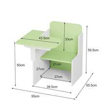 2 In 1 Wooden Children Table With Chair, Small Kids Table And Chair Set With Storage Box, Suitable For Kids Children Toddlers Boys Girls, Light Green - Mint Green - View 7