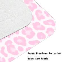 1PC Thick Durable Light Pink Leopard Print Keyboard Leather Mouse Pad Non-Slip Base Gaming Smooth Stain Resistant Surface Leather Desk Mat Birthday Gift For Gamers Students Professionals Office Home Desktop Laptop Minimal Design - View 6