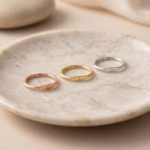 Engraved Initial Signet Ring, Personalized Letter Ring, Minimalist Initial Ring, Mom Birthday Gift, Stackable Dainty Ring, Gift For Her - Multicolor - View 5