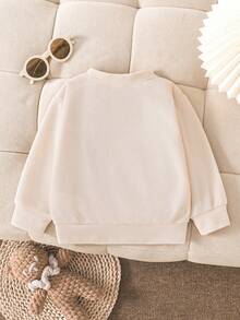Autumn/Winter Baby Soft Cardigan Round Neck Patch Knit Top Jacket, Cute Bear Patch Soft Casual Versatile Outerwear - Apricot - View 2