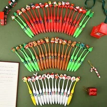 3pcs/Set Christmas Multi-Color Pen Set, Santa Claus Snowman Bear Tree Cute Cartoon Gel Pens, Shake-To-Mix Solid Color 4-Color Ballpoint Click Pens, Cute Stationery Gift For Students - Multicolor - View 11