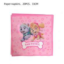 Pink Paw Patrol Theme Banner, Hanging Decor, Disposable Tableware Set, Napkins, Paper Plates, Paper Cups, Tablecloth, Birthday Party Tableware Decoration Supplies - Multicolor - View 13
