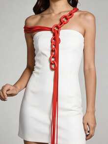 MARLIWOO 1pc Long Versatile Fashion Punk Gothic Subculture Exaggerated Party Necklace - Multicolor - View 6