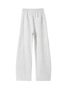 Blueprint Man 1pc Men's Long Pants Solid Color Drawstring Elastic Waist Loose Drape Knit Fabric Soft Skin-Friendly Durable Easy Care Machine Washable Dry Cleanable Casual Relaxed Versatile Style Daily Friends Gathering Commute Office Wear Men's Clothing - Light Grey - View 5
