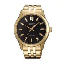 Orient Authentic Imported Fashion Casual Minimalist Three-Hand Dial Gold Steel Band Quartz Men's Watch SQC0U001B0 - Gold - View 6