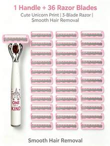 37pcs,Womensrazor,Razor,Facerazor,Hairremovalforwomen,Multiblade,Replacementblades,Pink,Smoothshave,Homeuse,Personalcare,Bodygrooming - Upgraded Version - View 9