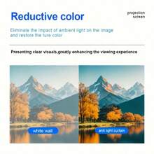 80/120 Inch High Definition Projection Screen, Anti-Glare, Suitable For 4K Projection Effect, Maximizing Image Animation And 3D Stereoscopic Effect, Foldable Design, Applicable For Home Theater, Outdoor Use, Office And Classroom - White - View 5
