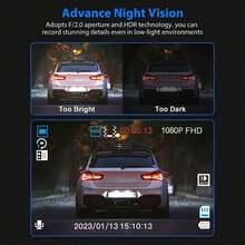 Triple Dash Cam 1080P Front/Rear/Interior, 3 Channel Car Camera With 32GB Card, IR Night Vision, 24/7 Parking Surveillance, G-Sensor, Loop Recording, For Cars, Trucks Battery Capacity 150mAh - Dash Cam - View 8