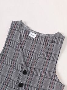 BrownBark 4件套男童正式绅士套装 - 包括领结装饰长袖衬衫、长裤、马甲和帽子，适合男孩儿童生日派对、晚宴、婚礼、洗礼等场合，常规版型 - 彩色 - 查看 5