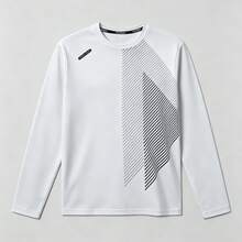 Men's Long Sleeve Sports Top For Fitness And Strength Training - White - View 2
