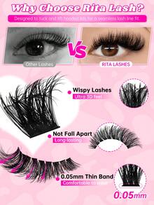 RITALASH 380PCS Mixed Length Individual False Eyelashes, 6 Styles DIY Eyelash Thick-Looking Eyelash Extensions, Spiky & Cat Lashes Self-Grafting Curling Lashes For Women, Makeup Products - View 4