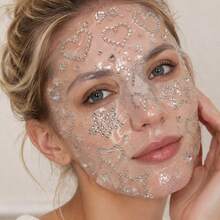 5/3/2/1pcs Face Mask Decorative Stickers, Silver Crystal Heart Bow Star Rhinestone Face Gems, Self-Adhesive Shiny Diamond Stickers, Y2K Glitter Paste Gems, Suitable For Self-Care Gems, Self-Adhesive Shiny Diamonds - Multicolor - View 2