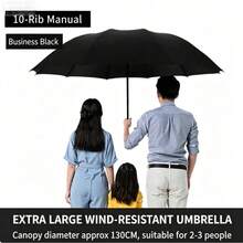 Double Layer Reinforced Windproof Umbrella, Unisex Fashion Business Folding Umbrella, Travel Essential Waterproof Windproof Umbrella - Umbrella - View 2