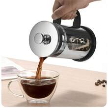 Coffee Machine, French Filter Press, Used To Filter Coffee, Loose Tea And Milk Foam, Stainless Steel Filter, Heat-Resistant Borosilicate Glass - Black - View 6