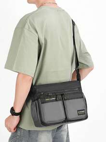 Men's Cargo Style Style Multi-Pocket Crossbody Bag Oxford Fabric Shoulder Bag Large Capacity Business Commute Travel Backpack Adjustable Strap Casual Practical Messenger Bag - Multicolor - View 5