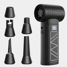 SULVGO 2*1300mAh Powerful Turbo Fan With Smart Display – 120000 RPM, 4 Speed Levels, Includes 5 Nozzles & High-Capacity Battery; Ideal Portable Cleaning Tool For Computers, Keyboards, Cars, And Outdoor Spaces; Perfect Holiday Gift - Handheld - View 11