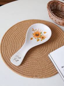 1pc Halloween Pumpkin Ceramic Spoon Holder, Can Hold Soup Spoon And Long Handle Spoon, Kitchen Tabletop Anti-Splash And Anti-Drop Spoon Tray, Suitable For Home Decor Tableware Storage, Tabletop Cutlery, Soup Spoon Holder, Gift, Holiday Decoration - Multicolor - View 9